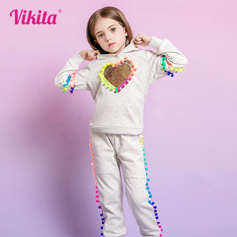 VIKITA Girls Clothing Sets Kids Thick Woolen Hoodied Heart Sequins Tassels Jacket Coat and Pants 2 Pcs Kids Warm Clothes Suits
VIKITA Girls Clothing Sets Kids Thick Woolen Hoodied Heart Sequins Tassels Jacket Coat and Pants 2 Pcs Kids Warm Clothes Suits