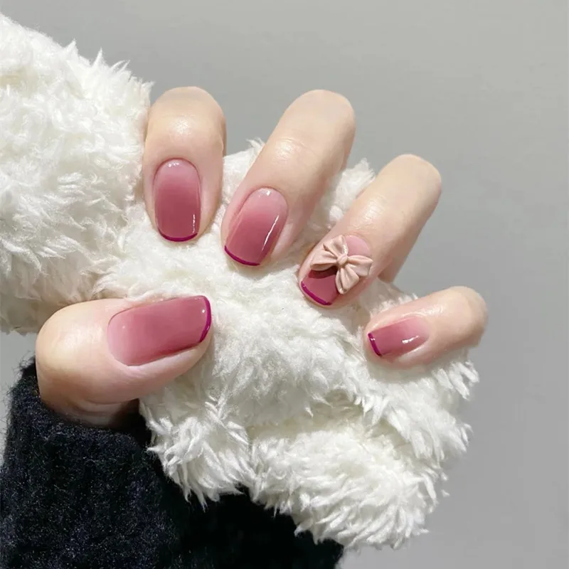 24Pcs/Box Gradient Fake Nails Press On Nails Short Square Head French Tips Nail Set Press On Nail With 24Pcs Sticker Nail Art
24Pcs/Box Gradient Fake Nails Press On Nails Short Square Head French Tips Nail Set Press On Nail With 24Pcs Sticker Nail Art