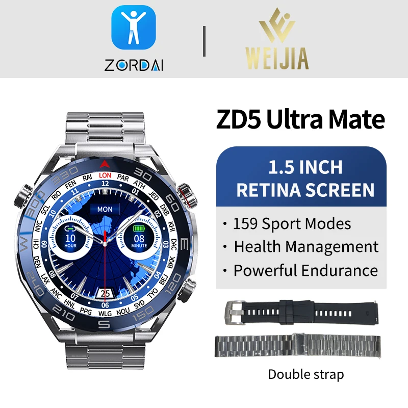 Zordai 2023 new ZD5 Ultra Mate 1.5 Inch 485*485 Screen gold smart watch Men Bluetooth Call two straps Stainless steelSmartwatch
Zordai 2023 new ZD5 Ultra Mate 1.5 Inch 485*485 Screen gold smart watch Men Bluetooth Call two straps Stainless steelSmartwatch