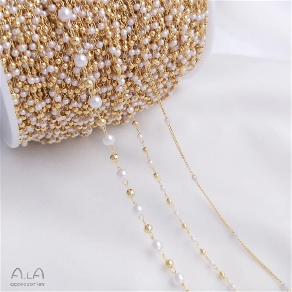 14K bag real gold beads imitation pearl chain handmade diy bracelet necklace first ornament loose chain beads chain
14K bag real gold beads imitation pearl chain handmade diy bracelet necklace first ornament loose chain beads chain