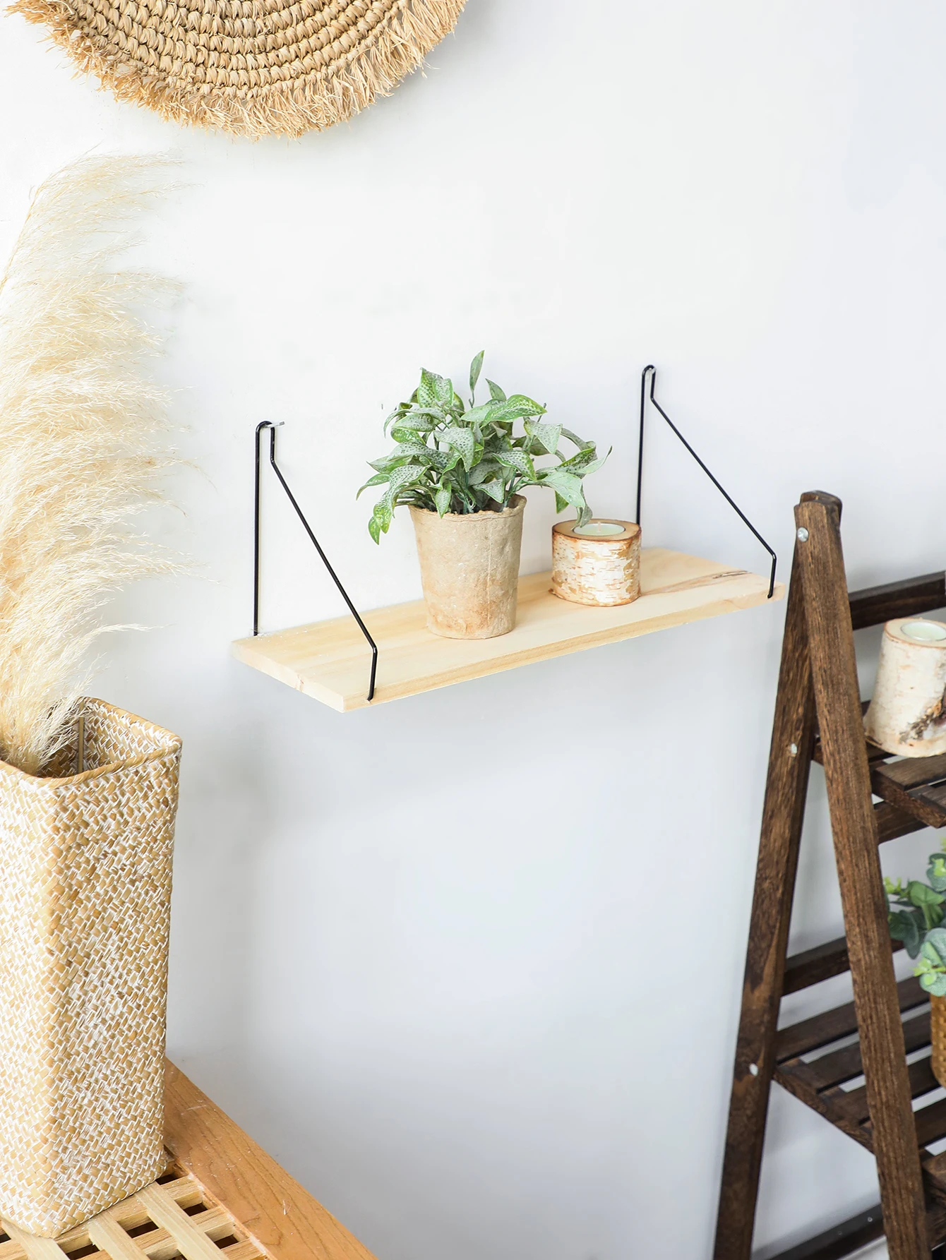 Wooden Shelf Burlywood Floating Shelf Wall Mounted Shelf Boho Home Decoration Plant Book Holder For Living Room Decors Aesthetic
Wooden Shelf Burlywood Floating Shelf Wall Mounted Shelf Boho Home Decoration Plant Book Holder For Living Room Decors Aesthetic