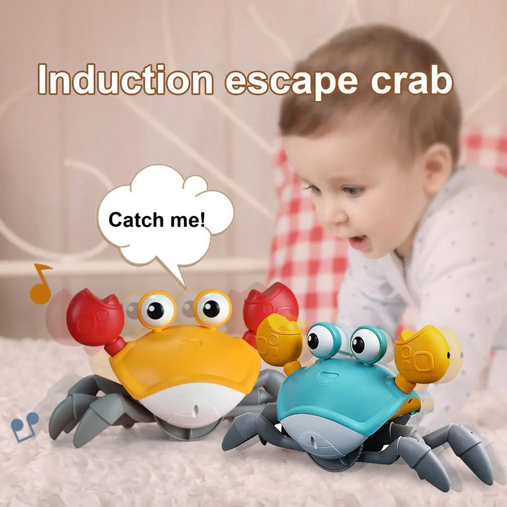 

Induction Escape Crab Toddlers Toy Light Music Crawling Fun Toys For Children Educational Toys Rechargeable Birthday Gifts