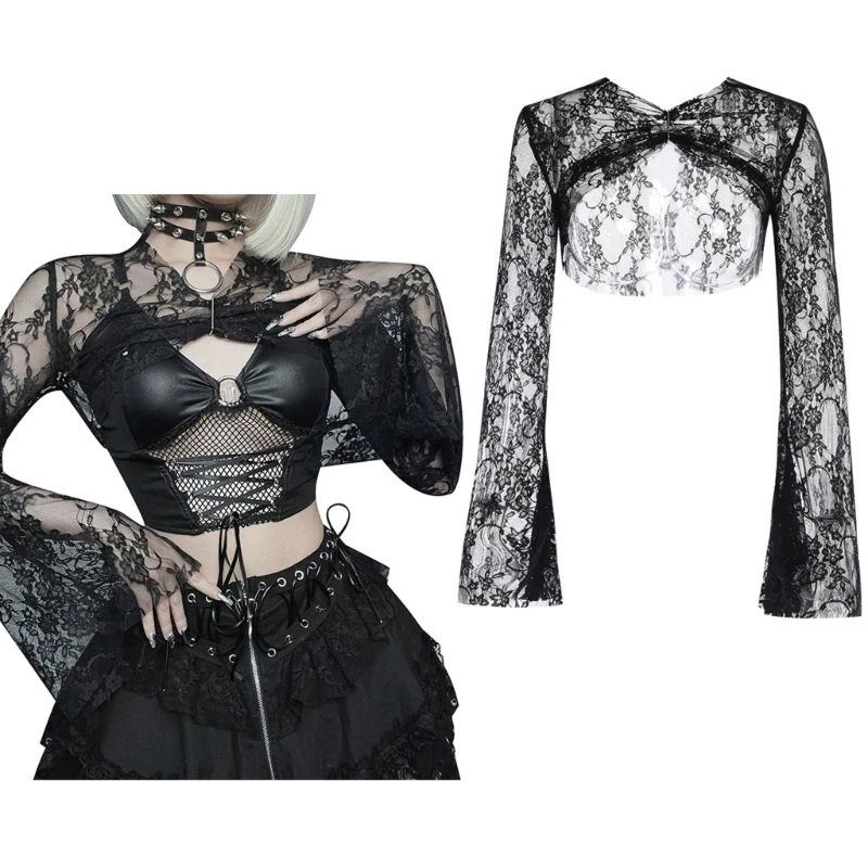 Womens Fashion Lace Long Sleeve Sexy Sheer Blouses Mesh Lace Crop Top Shirt (S-L) Sexy See Throught Shirts
Womens Fashion Lace Long Sleeve Sexy Sheer Blouses Mesh Lace Crop Top Shirt (S-L) Sexy See Throught Shirts