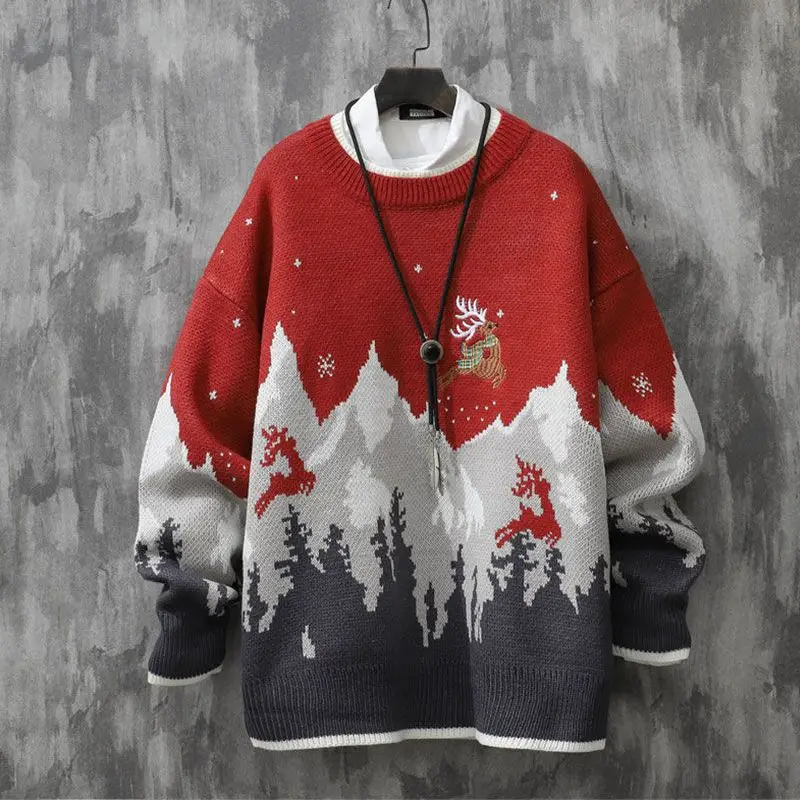 Elk embroidery Christmas men pullover long-sleeved autumn and winter ins retro lazy style British fashion couple knitted sweater
Elk embroidery Christmas men pullover long-sleeved autumn and winter ins retro lazy style British fashion couple knitted sweater