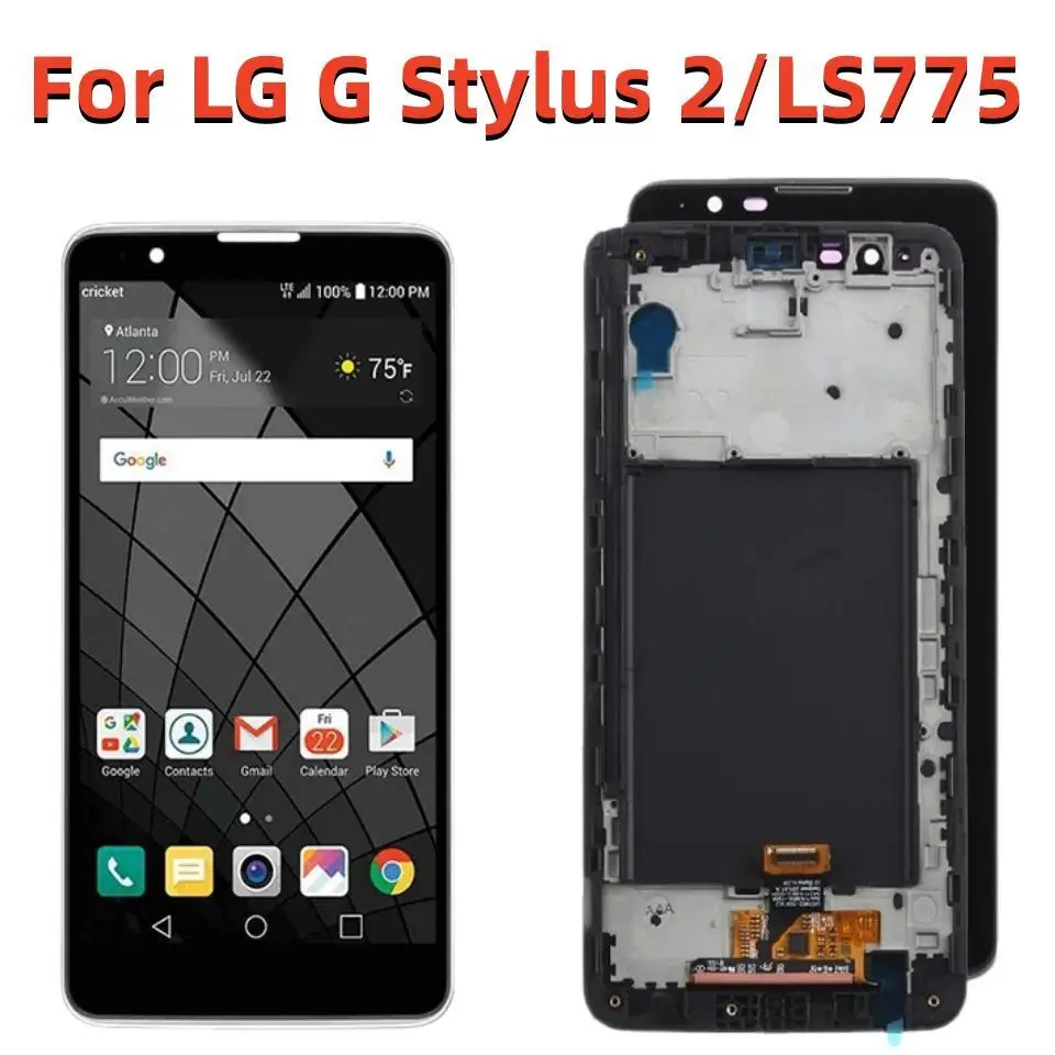 

Origina For LG G Stylus 2 LS775 K520 K520DY K540 Black LCD Display Touch Screen Sensor Digitizer Assembly with Frame