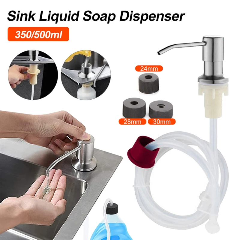 Kitchen Sink Liquid Soap Dispenser Pumps Stainless Steel Shampoo Dispenser Soap Dispensers With Tube Hose Bathroom Accessories
Kitchen Sink Liquid Soap Dispenser Pumps Stainless Steel Shampoo Dispenser Soap Dispensers With Tube Hose Bathroom Accessories