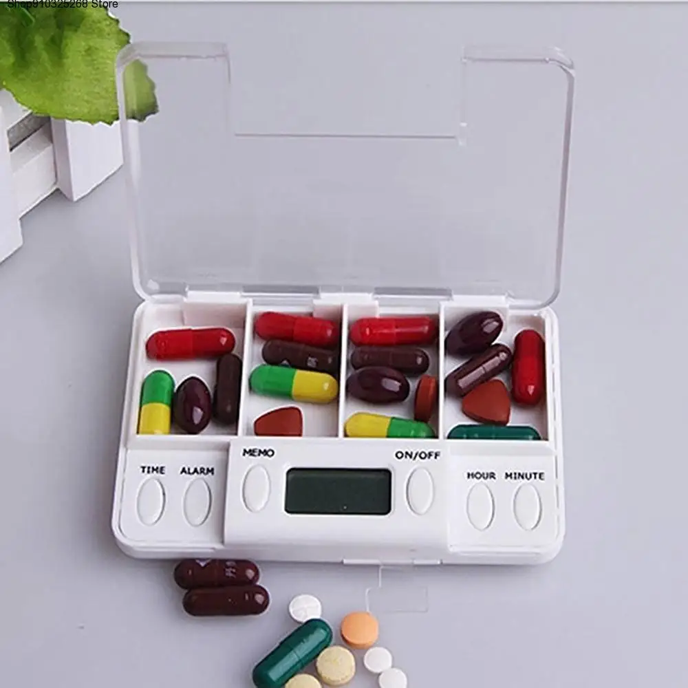 4 grid smart pill electronic timing reminder medical container family travel timer pill box storage drug separator pill containe
4 grid smart pill electronic timing reminder medical container family travel timer pill box storage drug separator pill containe