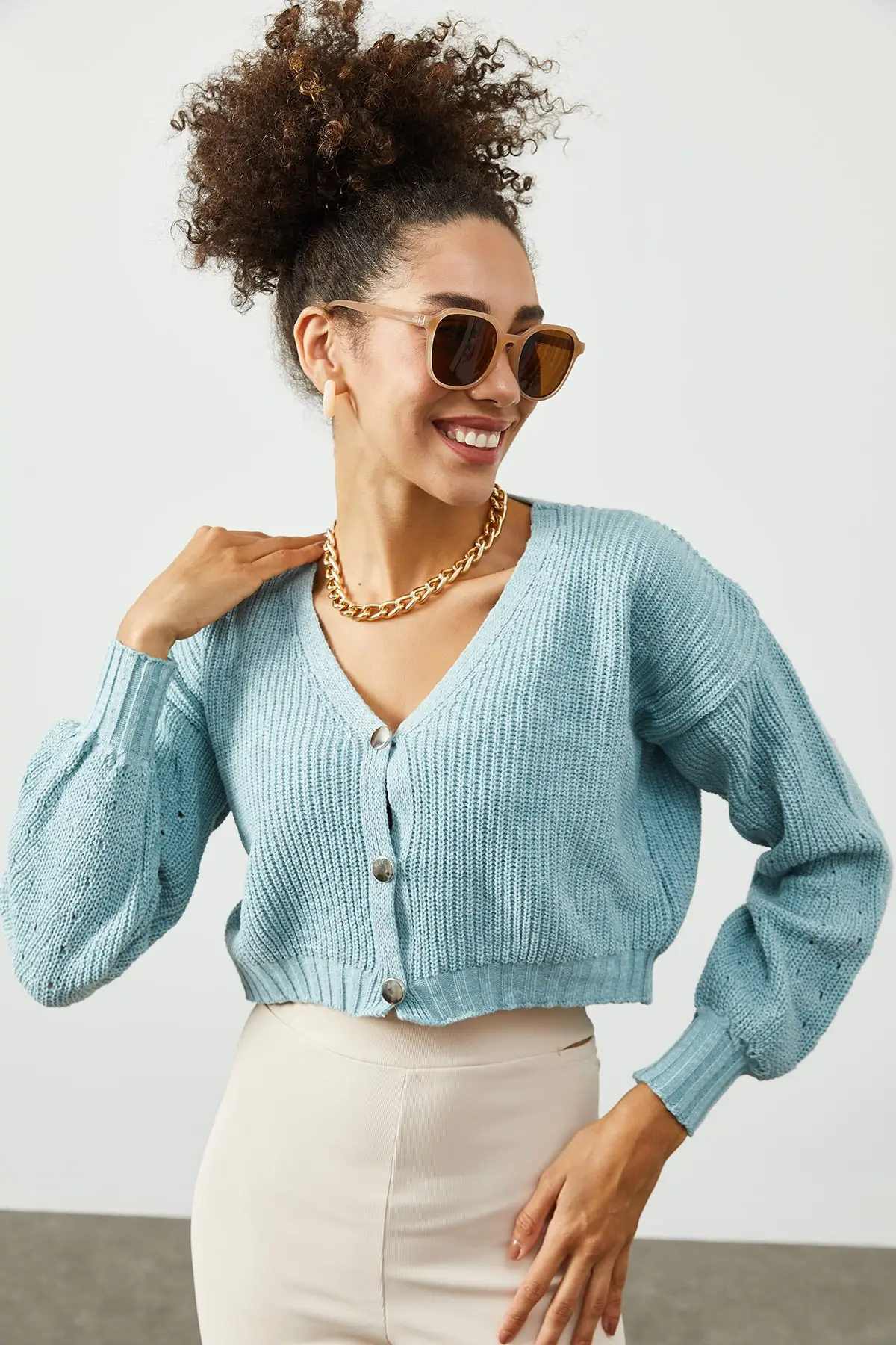 Women's Cardigan Blue Buttoned Crop -12 Casual Knitted Quality Fashion Cardigan Sweaters Loose Sweater Jumper
Women's Cardigan Blue Buttoned Crop -12 Casual Knitted Quality Fashion Cardigan Sweaters Loose Sweater Jumper