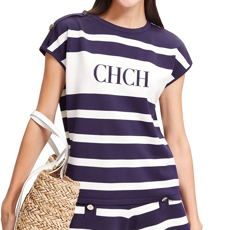 Brand Design 2023 New Chic Women's Summer Tees Shirt Short Sleeve T-shirts Stripe Letters Fashion Ladies Luxury Tee Shirts Tops
Brand Design 2023 New Chic Women's Summer Tees Shirt Short Sleeve T-shirts Stripe Letters Fashion Ladies Luxury Tee Shirts Tops