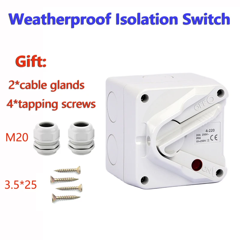 Waterproof Isolator Switch Industrial Single-Phase Outdoor Dustproof Switches Flame Retardant Mini Switch
Waterproof Isolator Switch Industrial Single-Phase Outdoor Dustproof Switches Flame Retardant Mini Switch