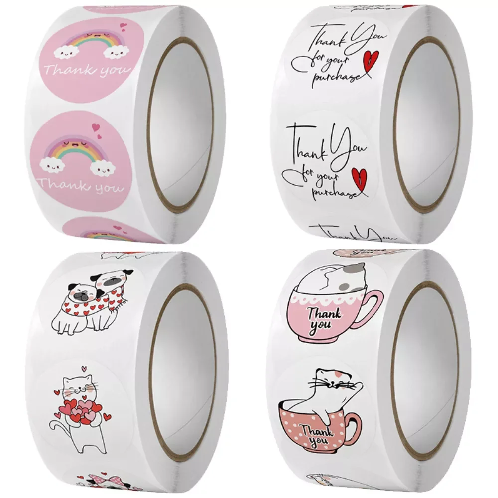 500pcs/roll Cartoon Thank You Round Stickers Cute Cartoon Cat Dog Rainbow Gift Box Label Packing Tab Festival Accessories
500pcs/roll Cartoon Thank You Round Stickers Cute Cartoon Cat Dog Rainbow Gift Box Label Packing Tab Festival Accessories