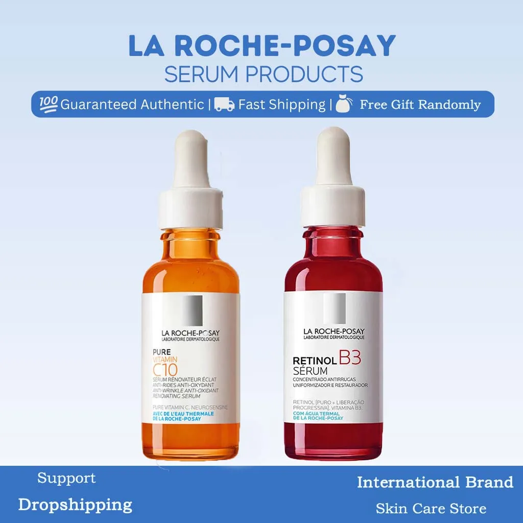 

2PCS Set La Roche Posay Pure VitaminC10 & Retinol B3 Serum 30ml Brighten & Hydrate Anti-Aging Dark Spots Even Skin Tone Essence