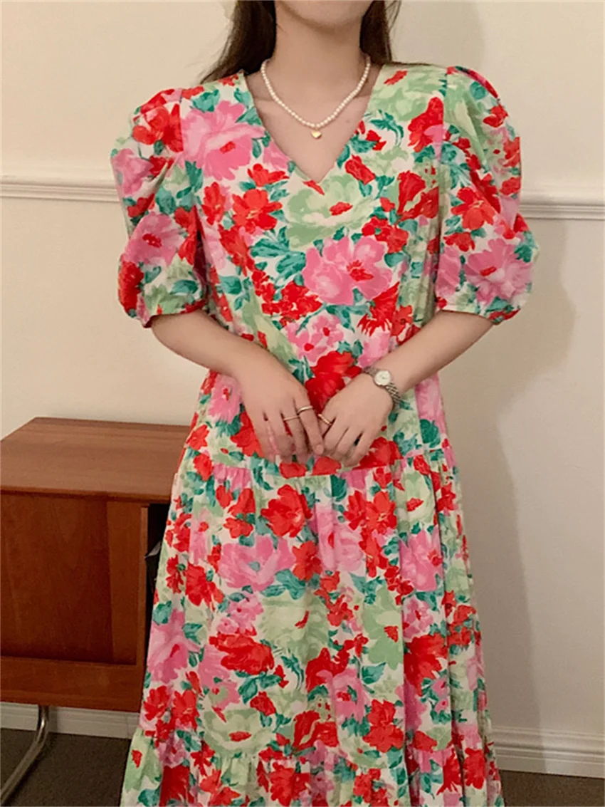 Alien Kitty Stylish Beach Fashion Long Dress V-Neck Loose Women 2022 Summer Office Lady Casual Streetwear New Florals New Sweet
Alien Kitty Stylish Beach Fashion Long Dress V-Neck Loose Women 2022 Summer Office Lady Casual Streetwear New Florals New Sweet