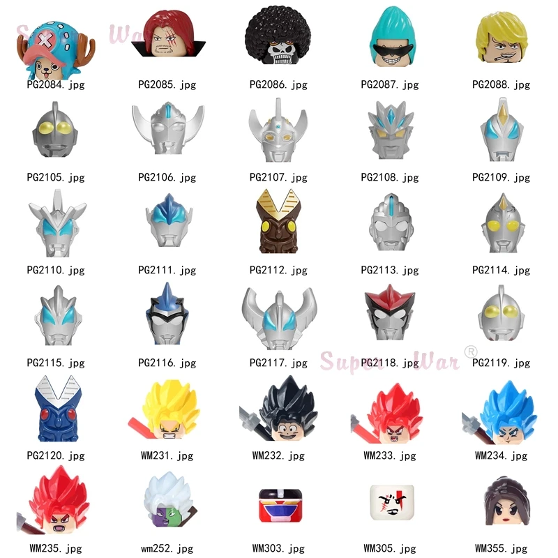 Single Cartoon movie ONE PIECE dragones UltraMans Goku models Figures Head accessories Building Blocks toy children Series-099
Single Cartoon movie ONE PIECE dragones UltraMans Goku models Figures Head accessories Building Blocks toy children Series-099