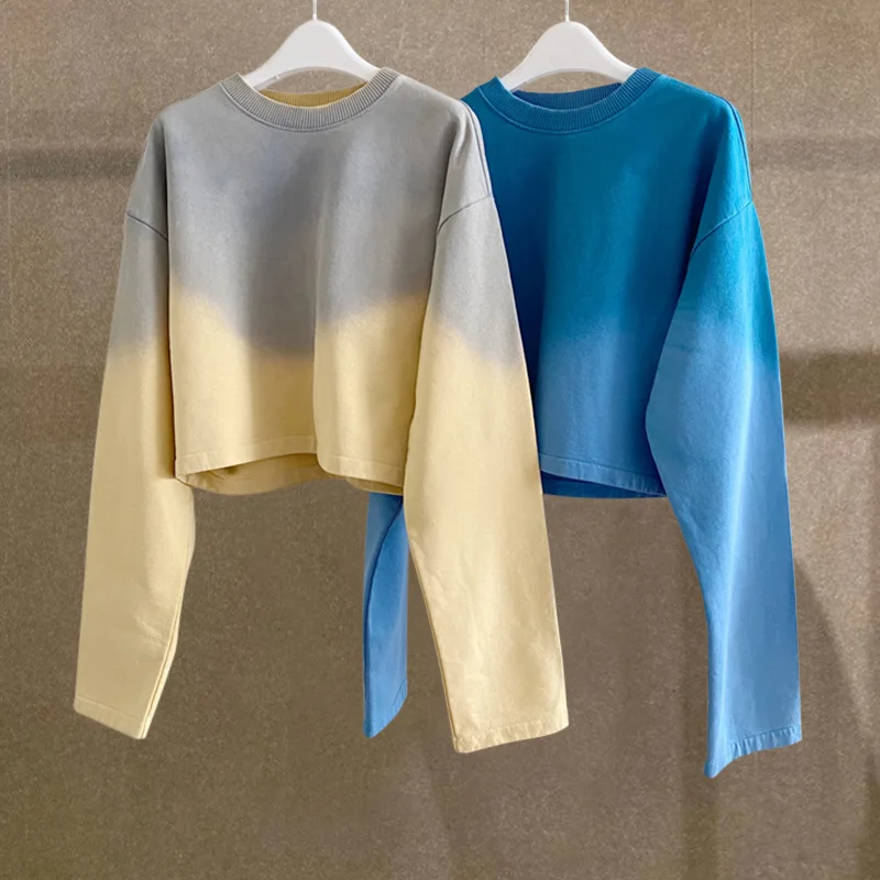 New Acne Studios Gradient Color Tie Dye O-neck Long Sleeve Short Loose Casual Women's Sweatshirt O Neck Female Tops 
New Acne Studios Gradient Color Tie Dye O-neck Long Sleeve Short Loose Casual Women's Sweatshirt O Neck Female Tops
