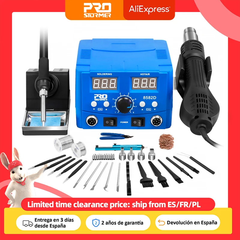 2 IN 1 800W SMD Soldering Station Hot Air Gun Rework Station LED Digital Electric Soldering Iron BGA Rework Welding Station
2 IN 1 800W SMD Soldering Station Hot Air Gun Rework Station LED Digital Electric Soldering Iron BGA Rework Welding Station