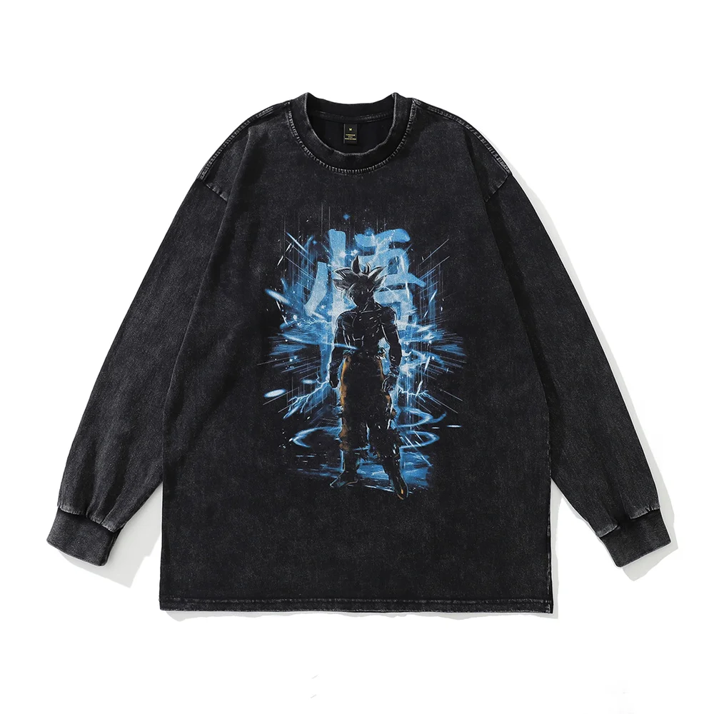 Anime Goku Print Long Sleeve Tshirt Men Autumn High Street Washed T Shirt Japanese Harajuku Oversized Cotton Distressed T-shirt 
Anime Goku Print Long Sleeve Tshirt Men Autumn High Street Washed T Shirt Japanese Harajuku Oversized Cotton Distressed T-shirt