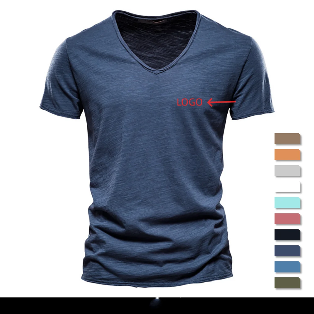 Logo Custom 100% Cotton Men T-shirt V-neck Fashion Design Slim Fit Soild T-shirts Male Tops Tees Short Sleeve T Shirt For Men
Logo Custom 100% Cotton Men T-shirt V-neck Fashion Design Slim Fit Soild T-shirts Male Tops Tees Short Sleeve T Shirt For Men