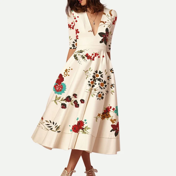Vintage Long Dress Women Casual Floral Printed Short Sleeve Maxi Dresses Robe Boho Beach Sundress Loose Dress Female Vestidos
Vintage Long Dress Women Casual Floral Printed Short Sleeve Maxi Dresses Robe Boho Beach Sundress Loose Dress Female Vestidos