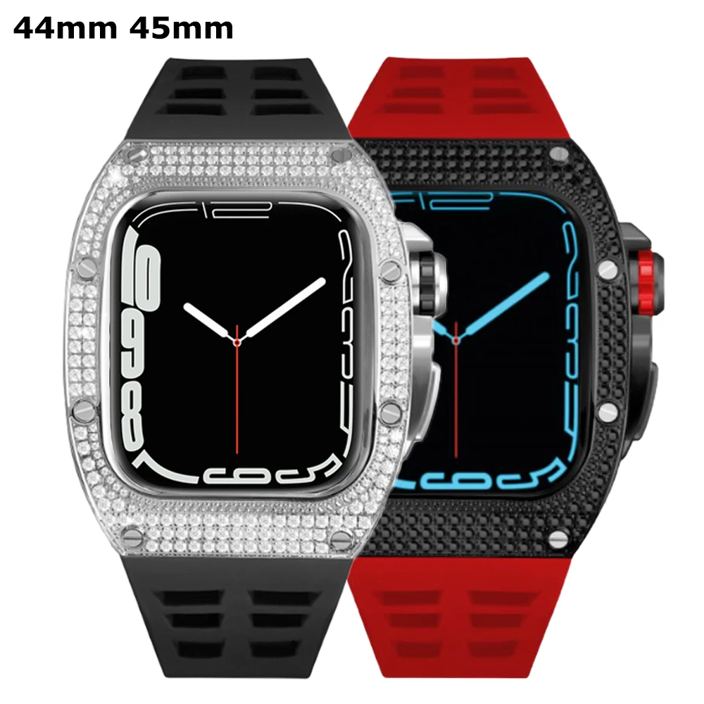 45mm 44mm Luxury Modification Kit For Apple Watch 7 8 6 5 4 SE Set Metal Diamond Case Bling Frame For iWatch Series 8 45MM Cover
45mm 44mm Luxury Modification Kit For Apple Watch 7 8 6 5 4 SE Set Metal Diamond Case Bling Frame For iWatch Series 8 45MM Cover