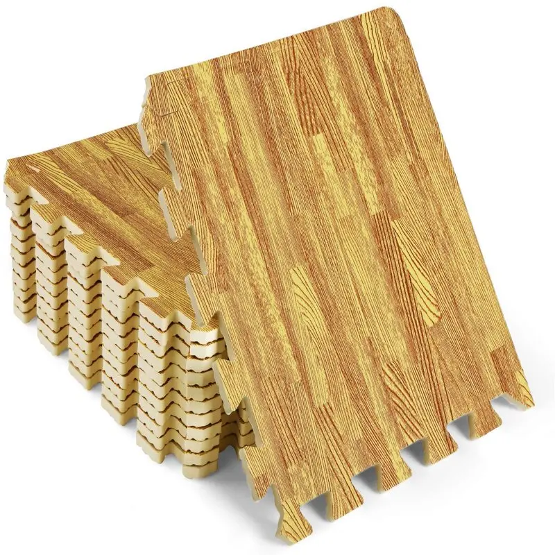 12 pcs Interlocking Exercise Foam Mats, Cover 12 sqft, 3/8 inch Thick, Oak Wood Color
12 pcs Interlocking Exercise Foam Mats, Cover 12 sqft, 3/8 inch Thick, Oak Wood Color