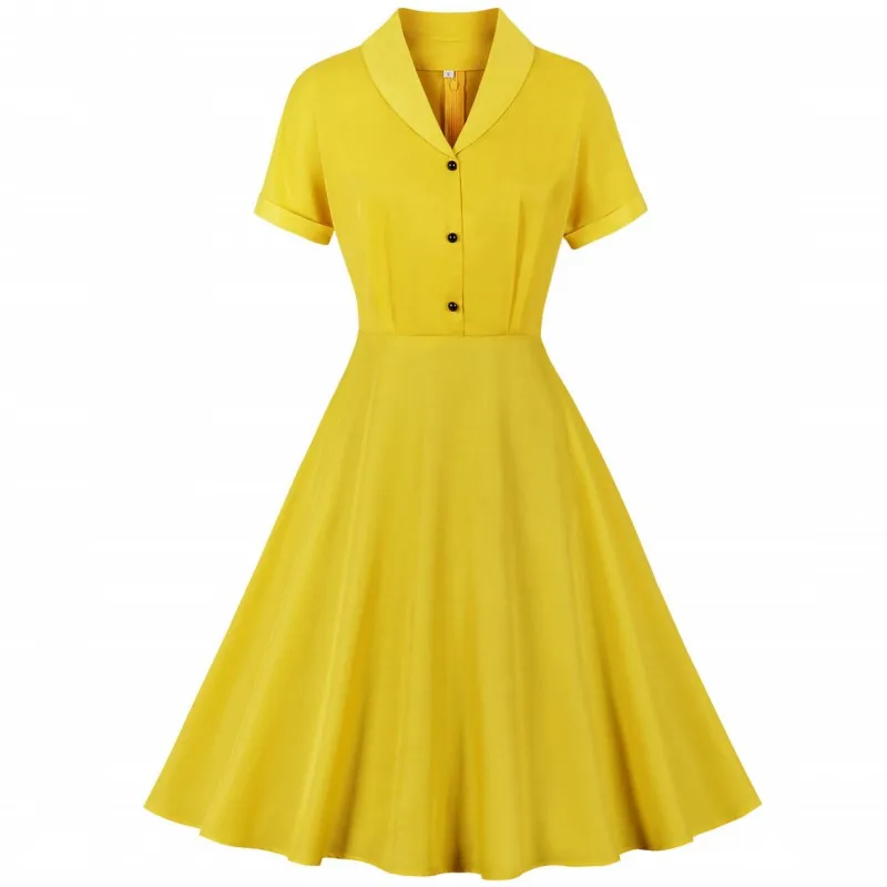 Women Solid Color Vintage Rockabilly Swing Dress Summer Causal V Neck Elegant Retro Office Party Sundress Midi Robe Dresses
Women Solid Color Vintage Rockabilly Swing Dress Summer Causal V Neck Elegant Retro Office Party Sundress Midi Robe Dresses