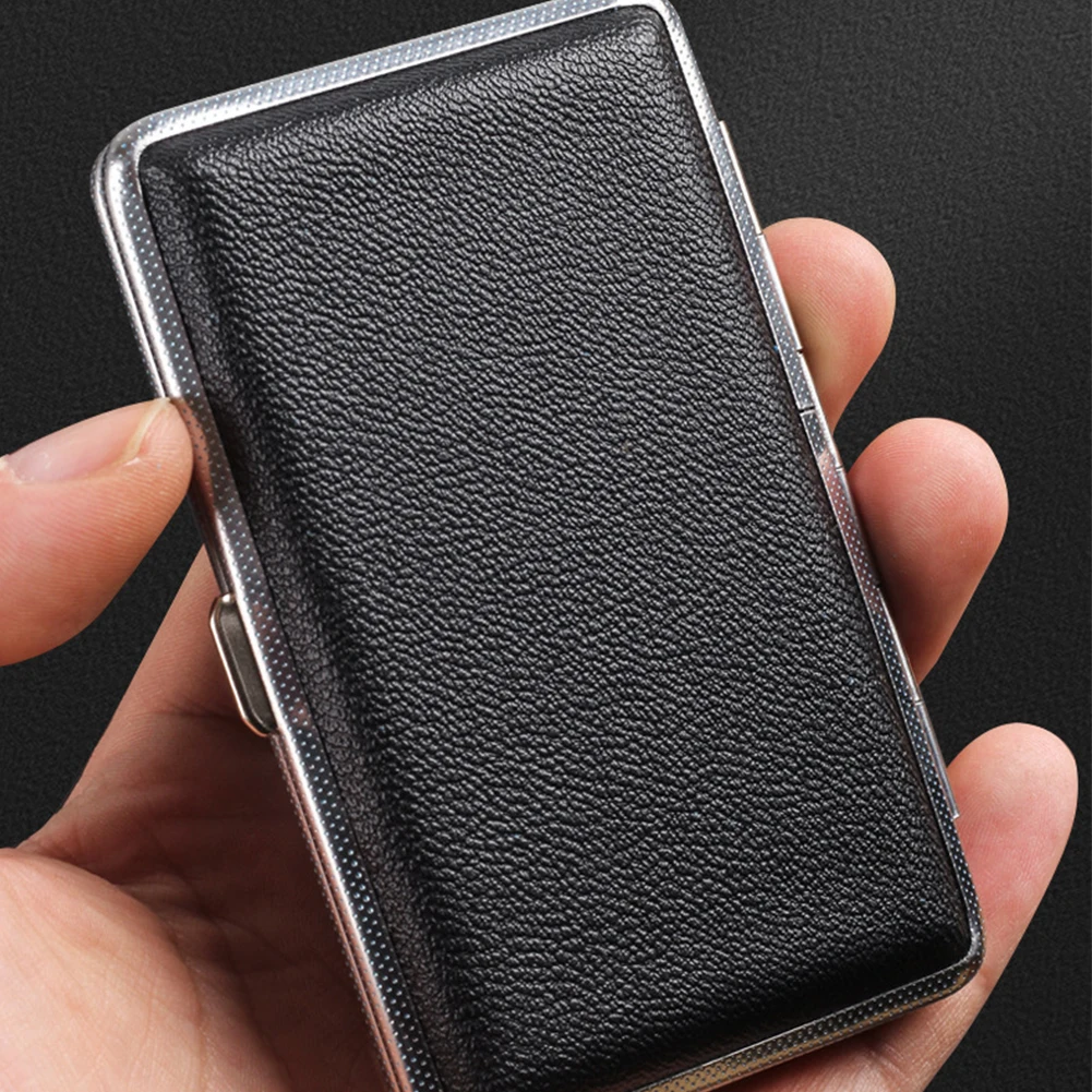 Wear Resistant Cigarette Case Press Button Artificial Leather Elastic Strap Durable Metal Frame Business Lightweight Portable
Wear Resistant Cigarette Case Press Button Artificial Leather Elastic Strap Durable Metal Frame Business Lightweight Portable