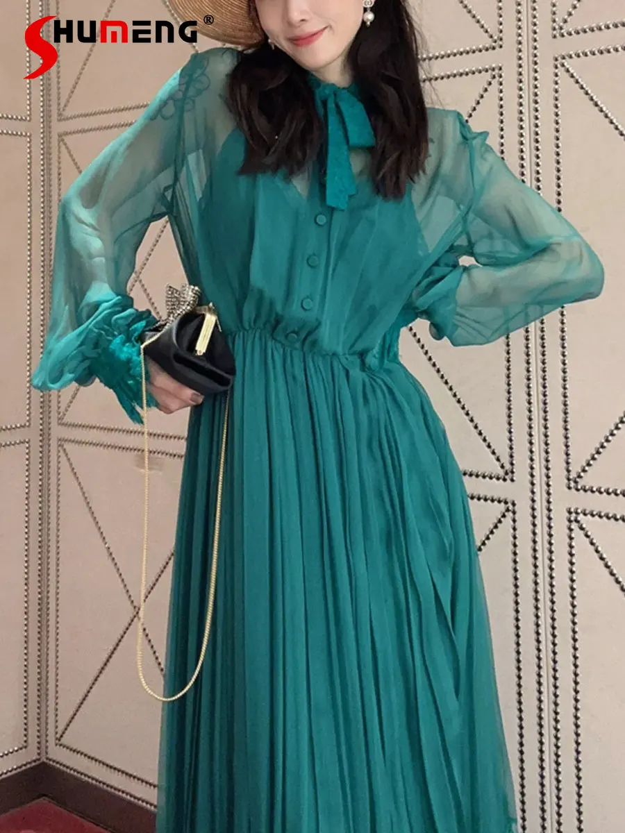 2023 New Summer Elegant Artificial Silk Loose Elegant Long Dress Women's Fashion Trendy Simple Solid Color Mid-calf Dress
2023 New Summer Elegant Artificial Silk Loose Elegant Long Dress Women's Fashion Trendy Simple Solid Color Mid-calf Dress