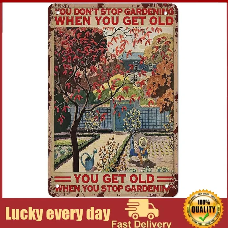 Tin Hanging Picture You Don't Stop Gardening When You're Old Vintage Chic Metal Poster Wall Decor Art Gift for Home Outside Farm
Tin Hanging Picture You Don't Stop Gardening When You're Old Vintage Chic Metal Poster Wall Decor Art Gift for Home Outside Farm