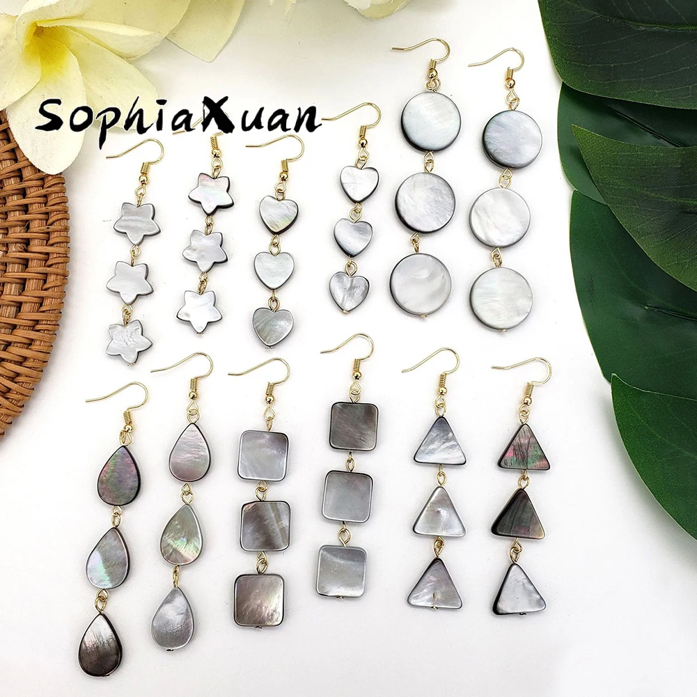 

SophiaXuan Natural Advanced Long Earing Jewelry Dangle Bohemian Geometric Tassel Earrings Premium Fashion 2023 Woman Earring New