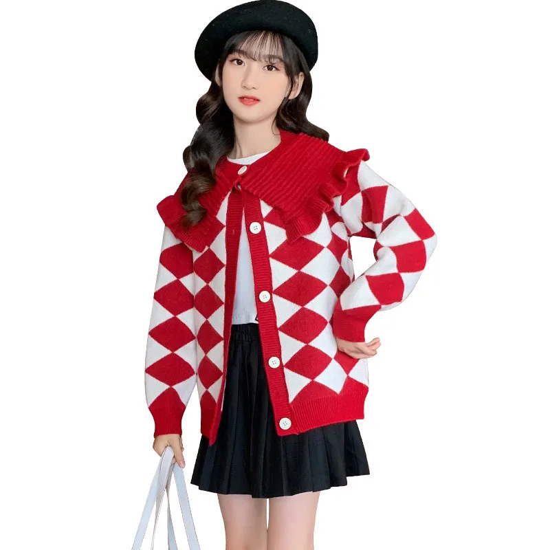 Cotton Teenage Girls Knitted Sweater Fashion Ruffle Sleeve Knit Cardigans Tops Autumn Winter Children Princess Clothes 4 8 12Yrs
Cotton Teenage Girls Knitted Sweater Fashion Ruffle Sleeve Knit Cardigans Tops Autumn Winter Children Princess Clothes 4 8 12Yrs