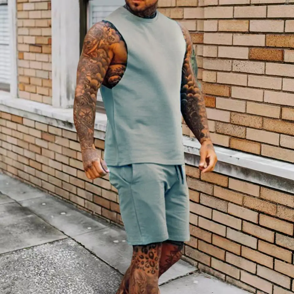 2Pcs/Set Fashion Vest Shorts Set Sleeveless Thin Summer Tracksuit Summer Pure Color Men Tracksuit
2Pcs/Set Fashion Vest Shorts Set Sleeveless Thin Summer Tracksuit Summer Pure Color Men Tracksuit