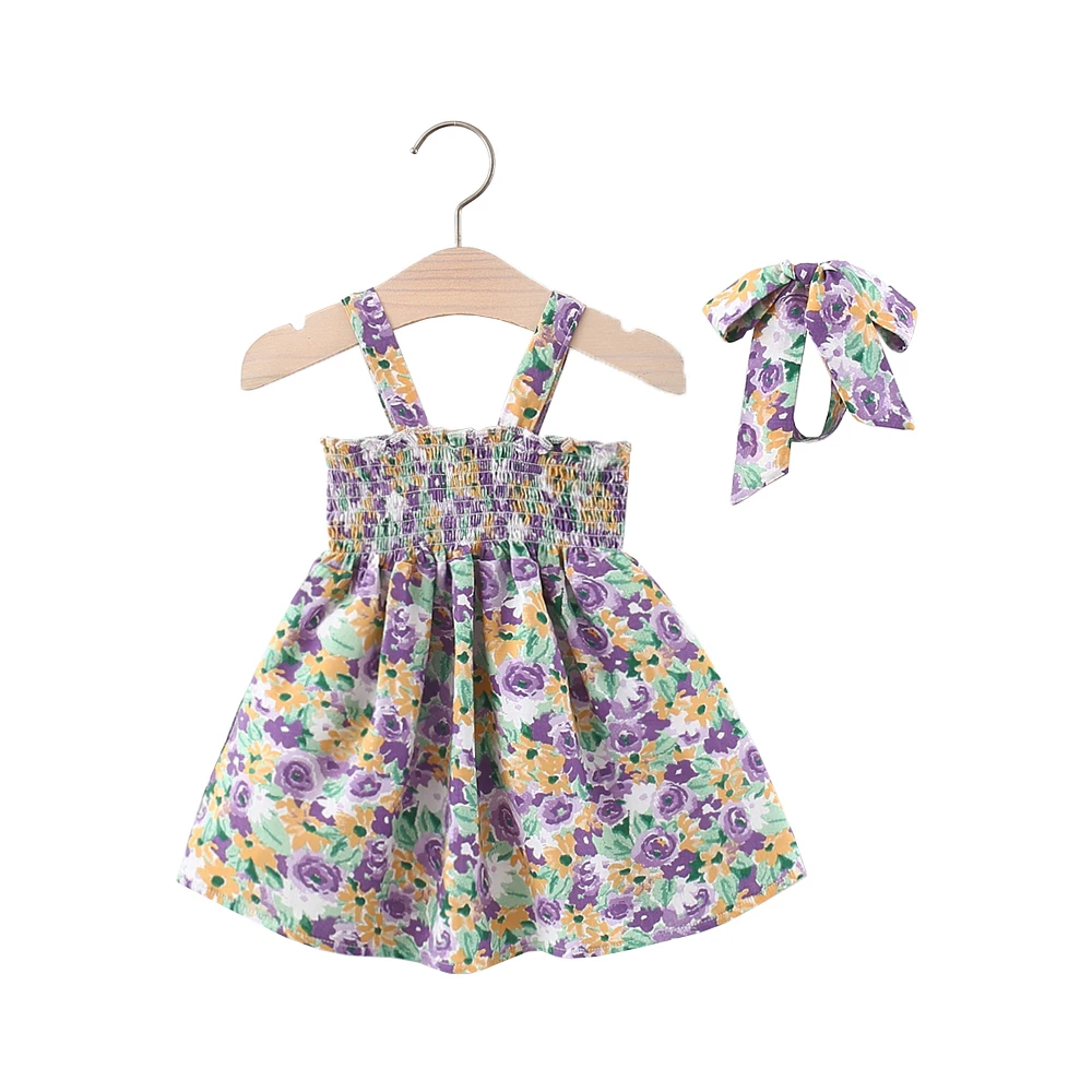 Girls Summer Dress 2022 New Arrival Sleeveless Pleated Purple Flower Print Beach Party Newborn Princess Dress and Headband
Girls Summer Dress 2022 New Arrival Sleeveless Pleated Purple Flower Print Beach Party Newborn Princess Dress and Headband