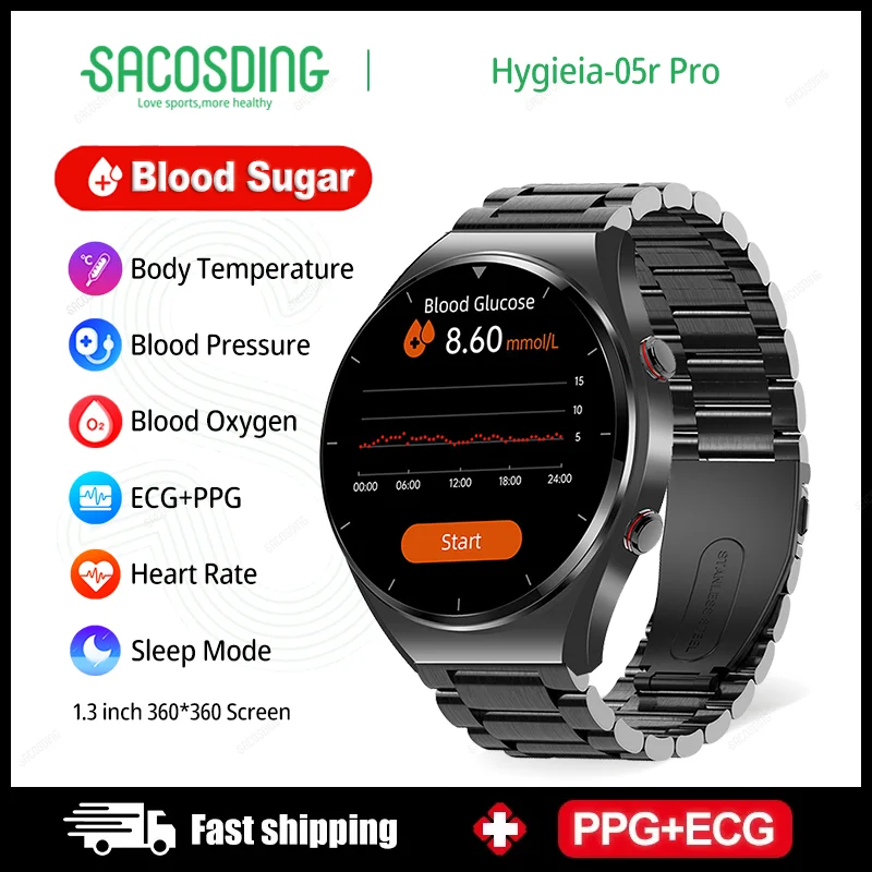 Healthy Blood Sugar Smart Watch Men ECG+PPG Precise Body Temperature Heart Rate Monitor Smartwatch HRV Blood Pressure Watch 2023 
Healthy Blood Sugar Smart Watch Men ECG+PPG Precise Body Temperature Heart Rate Monitor Smartwatch HRV Blood Pressure Watch 2023