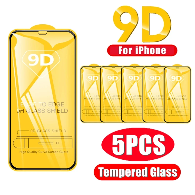 5PCS 9D Tempered Glass Screen Protector for iPhone 14 13 12 11 Pro Max Protective Glass for IPhone 13 Mini X XR XS MAX 7 8 Plus
5PCS 9D Tempered Glass Screen Protector for iPhone 14 13 12 11 Pro Max Protective Glass for IPhone 13 Mini X XR XS MAX 7 8 Plus