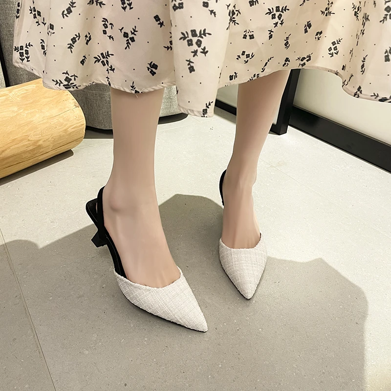 2023 Sexy Black Mesh Heeled Sandals For Women Summer Stiletto Temperament Retro Pumps Ladies Fashion Pointed Toe Slingback
2023 Sexy Black Mesh Heeled Sandals For Women Summer Stiletto Temperament Retro Pumps Ladies Fashion Pointed Toe Slingback