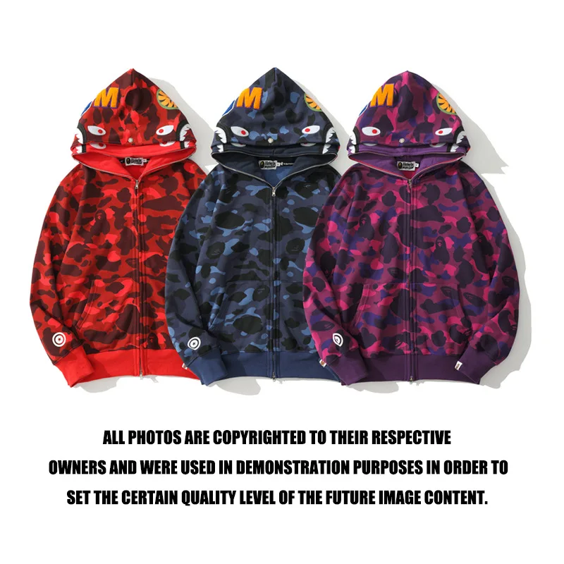 Классическая камуфляжная Толстовка Bape Shark с вышивкой из 100% хлопка, новинка, Высококачественная спортивная куртка на молнии для мужчин и жен...
Классическая камуфляжная Толстовка Bape Shark с вышивкой из 100% хлопка, новинка, Высококачественная спортивная куртка на молнии для мужчин и жен...