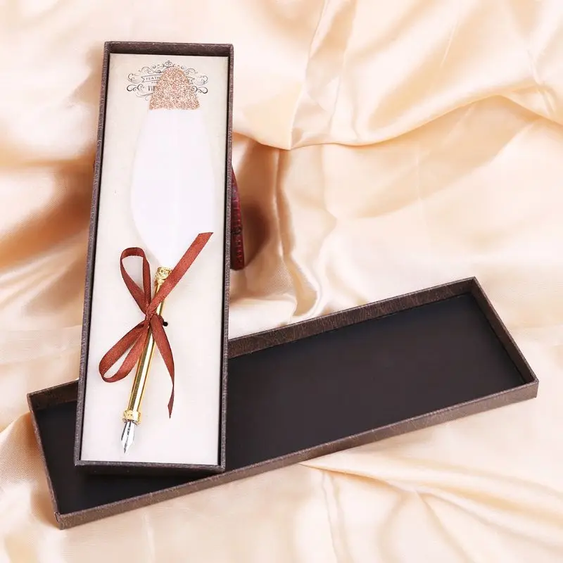 

Винтажная перьевая ручка с белым пером, перьевые ручки, письменные принадлежности для каллиграфии