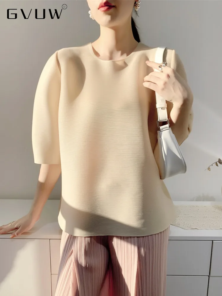 GVUW High Strecth Pleated T-shirts Women 2023 Spring New Round Neck Short Sleeve Solid Color Loose Casual Clothes Female 17G0926
GVUW High Strecth Pleated T-shirts Women 2023 Spring New Round Neck Short Sleeve Solid Color Loose Casual Clothes Female 17G0926