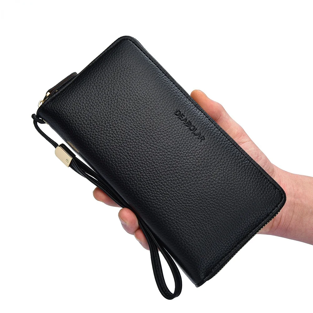 Soft Leather Clutch Bag Men Long Wallet Zipper Business Phone Bag Men and Women Organ Card Holder Bag Wallet Chain Carteras Gift
Soft Leather Clutch Bag Men Long Wallet Zipper Business Phone Bag Men and Women Organ Card Holder Bag Wallet Chain Carteras Gift
