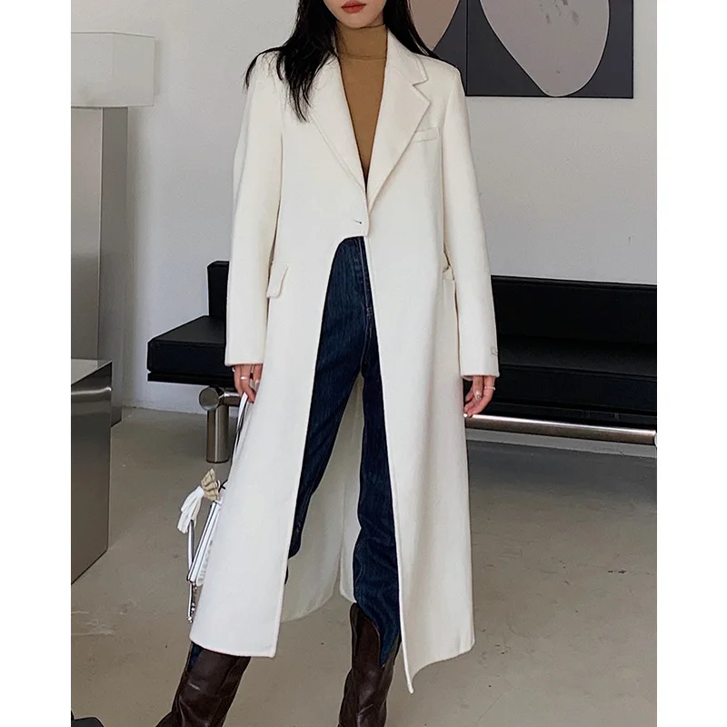 East gate of 2021 modern South Korea long coat, a grain of buckle side waist wool cashmere coat female autumn the winter
East gate of 2021 modern South Korea long coat, a grain of buckle side waist wool cashmere coat female autumn the winter