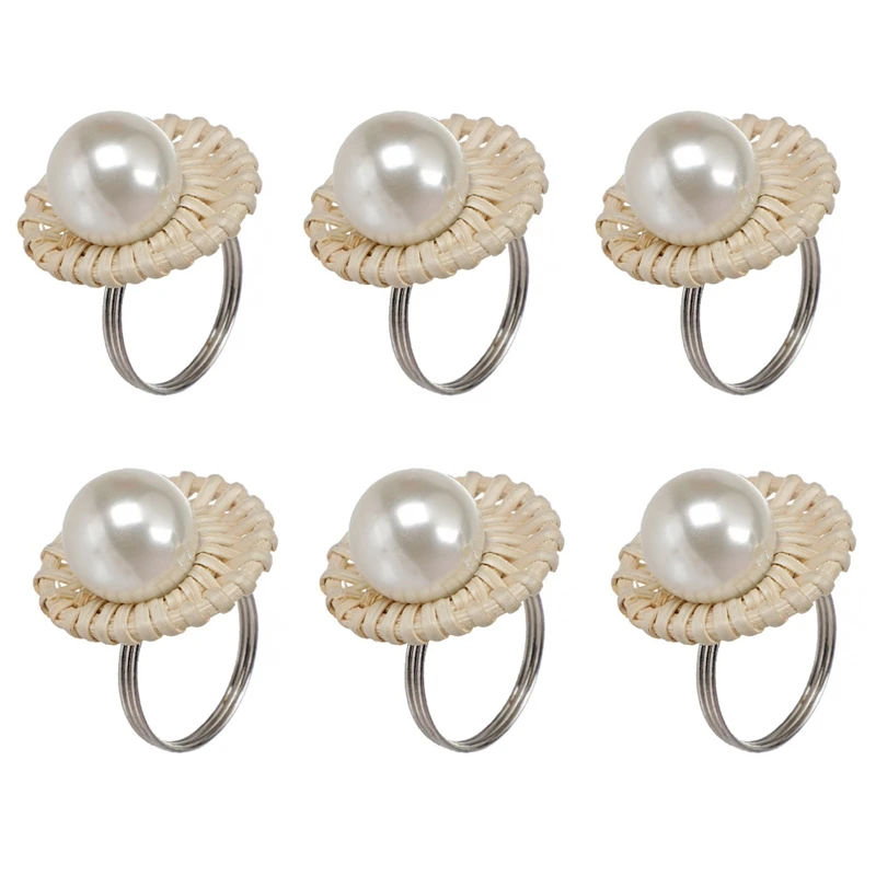 6Pcs Handmade Rattan Napkin Rings, Modern Simple Vintage Napkin Rings For Table Setting,Pearl Napkin Buckles For Wedding
6Pcs Handmade Rattan Napkin Rings, Modern Simple Vintage Napkin Rings For Table Setting,Pearl Napkin Buckles For Wedding
