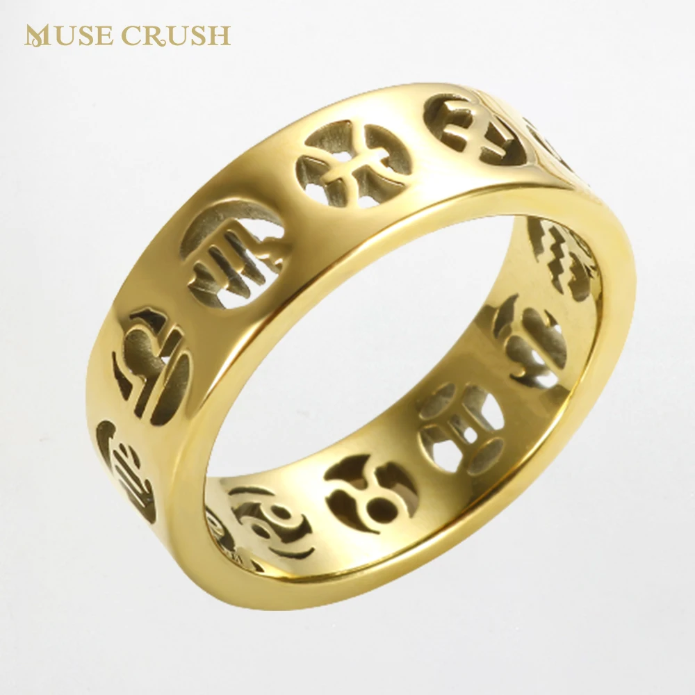 Muse Crush Trendy 12 Zodiac Signs Constellation Hollow Out Ring Stainless Steel Waterproof Rings for Women Girl Birthday Gift
Muse Crush Trendy 12 Zodiac Signs Constellation Hollow Out Ring Stainless Steel Waterproof Rings for Women Girl Birthday Gift