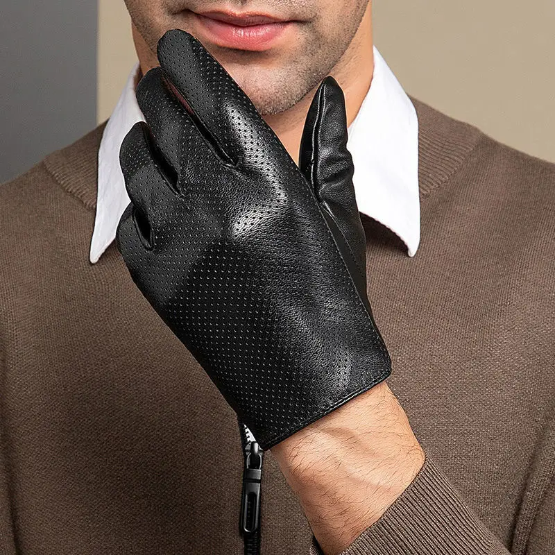 Leather Gloves Men Women Head Layer Sheepskin Gloves Guantes Driving Riding Hollowed Out Breathable Thin Style Spring Autumn
Leather Gloves Men Women Head Layer Sheepskin Gloves Guantes Driving Riding Hollowed Out Breathable Thin Style Spring Autumn