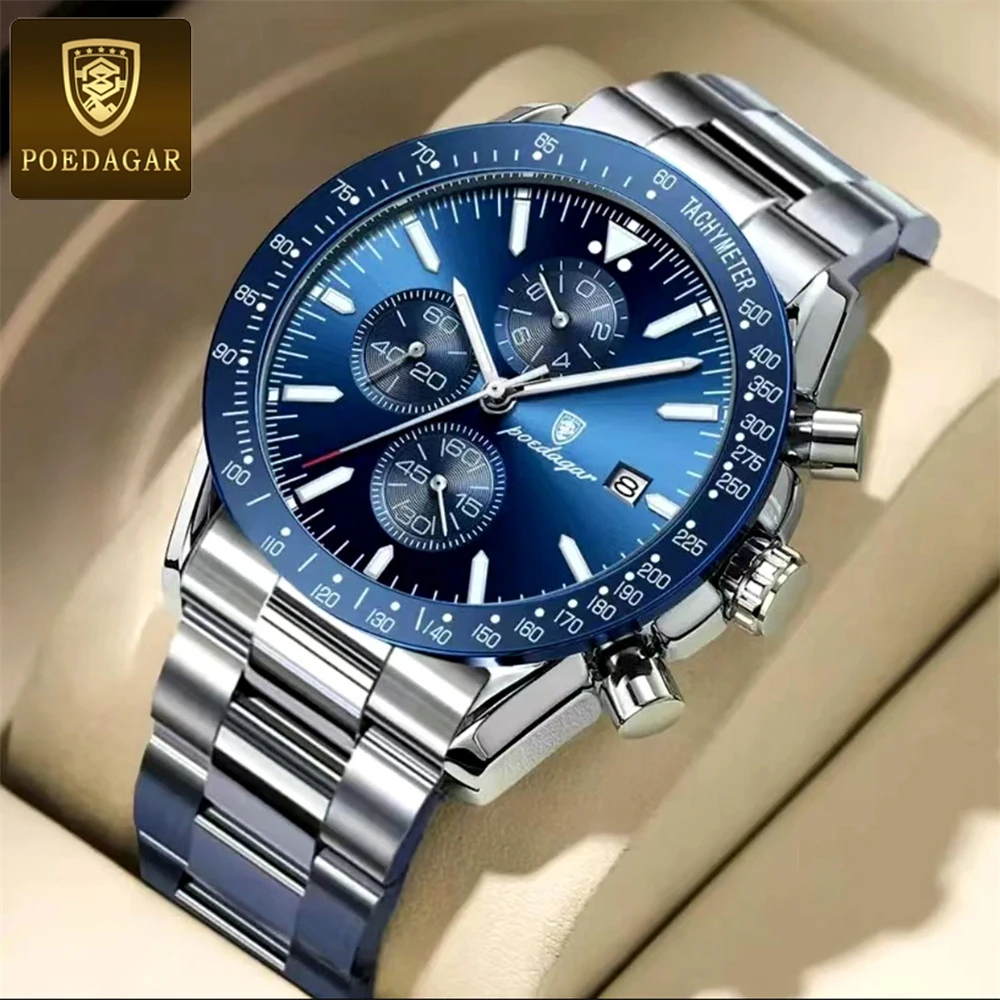 POEDAGAR Quartz Men Watch Fashion Sport Chronograph Waterproof Watches Luxury Top Brand Luminous Auto Date Men's Wristwatch New
POEDAGAR Quartz Men Watch Fashion Sport Chronograph Waterproof Watches Luxury Top Brand Luminous Auto Date Men's Wristwatch New