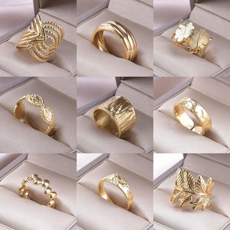 Titanium Steel Jewelry Sets Vintage Leaf Rings for Women Trendy Large Gothic Geometry Men's Open Adjustable Unisex Ring Jewelry
Titanium Steel Jewelry Sets Vintage Leaf Rings for Women Trendy Large Gothic Geometry Men's Open Adjustable Unisex Ring Jewelry