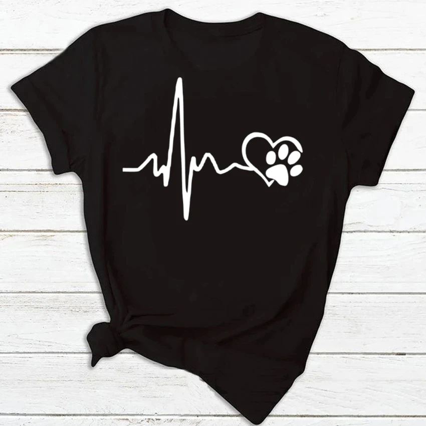 Maycaur Women Dog Paw Heart Print T-shirts Summer Clothes Cartoon Fashion Short Sleeve Tops O-neck Tshirt Female Graphic Print T
Maycaur Women Dog Paw Heart Print T-shirts Summer Clothes Cartoon Fashion Short Sleeve Tops O-neck Tshirt Female Graphic Print T