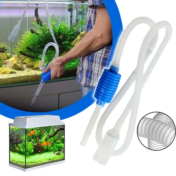 Aquarium Siphon Fish Tank Syphon Vacuum Cleaner Pump Semi-automatic Water Change Changer Water Filter Pump Cleaning Accessories