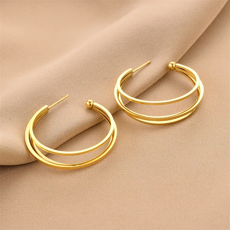 Gold Hoop Earrings for Women Girls Stainless Steel Hollow Geometric C Shaped Earrings Jewelry Accessories Gift
Gold Hoop Earrings for Women Girls Stainless Steel Hollow Geometric C Shaped Earrings Jewelry Accessories Gift