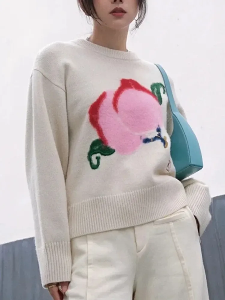 Women Sweet Peach Pattern Pullover Sweater 2022 Autumn Winter Long Sleeve Ladies Casual Sweet Pullover Tops Female Knitwears
Women Sweet Peach Pattern Pullover Sweater 2022 Autumn Winter Long Sleeve Ladies Casual Sweet Pullover Tops Female Knitwears